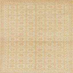 Square Machine Washable Abstract Yellow Rug, wshabs295