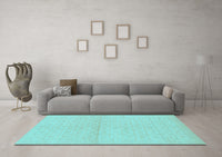 Machine Washable Oriental Light Blue Modern Rug, wshabs295lblu