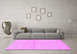 Machine Washable Oriental Purple Modern Area Rugs in a Living Room, wshabs295pur