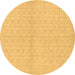 Round Oriental Brown Modern Rug, abs295brn