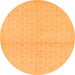 Round Machine Washable Oriental Orange Modern Area Rugs, wshabs295org