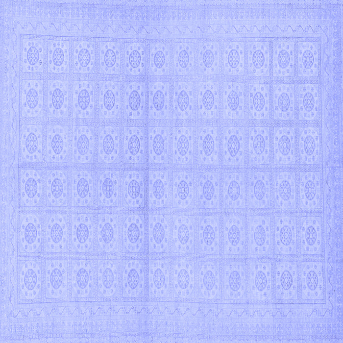 Square Machine Washable Oriental Blue Modern Rug, wshabs295blu