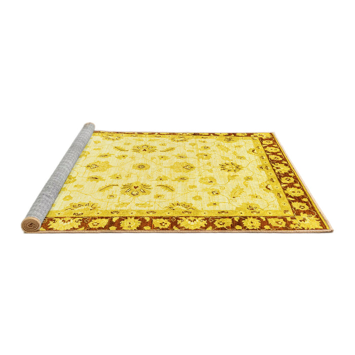 Sideview of Machine Washable Oriental Yellow Traditional Rug, wshabs2960yw