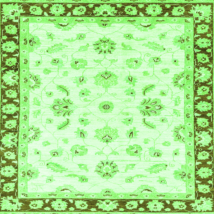Square Oriental Green Traditional Rug, abs2960grn