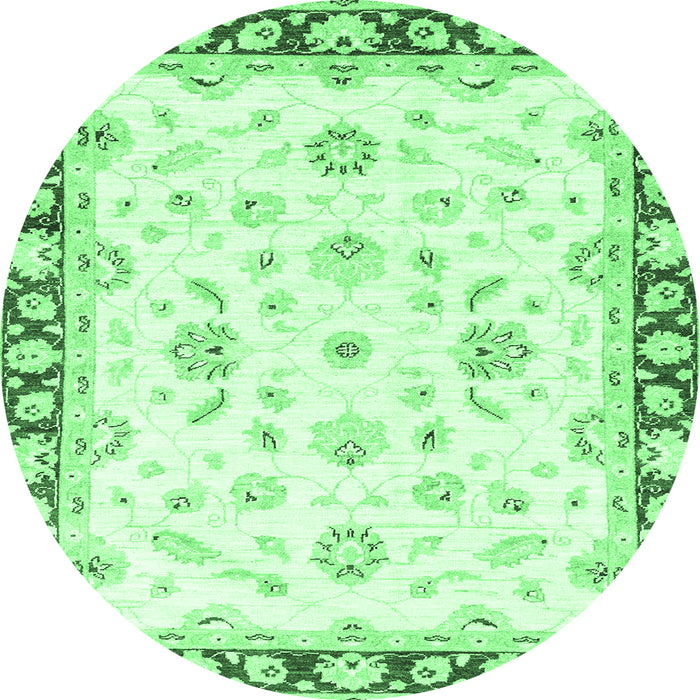 Round Oriental Emerald Green Traditional Rug, abs2960emgrn