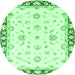 Round Oriental Emerald Green Traditional Rug, abs2960emgrn