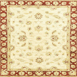 Square Abstract Orange Oriental Rug, abs2960