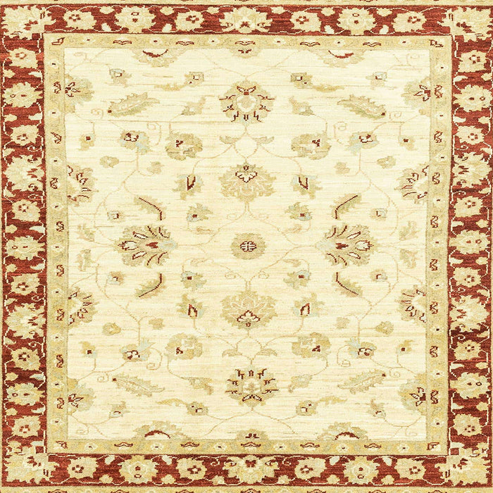 Square Abstract Orange Oriental Rug, abs2960