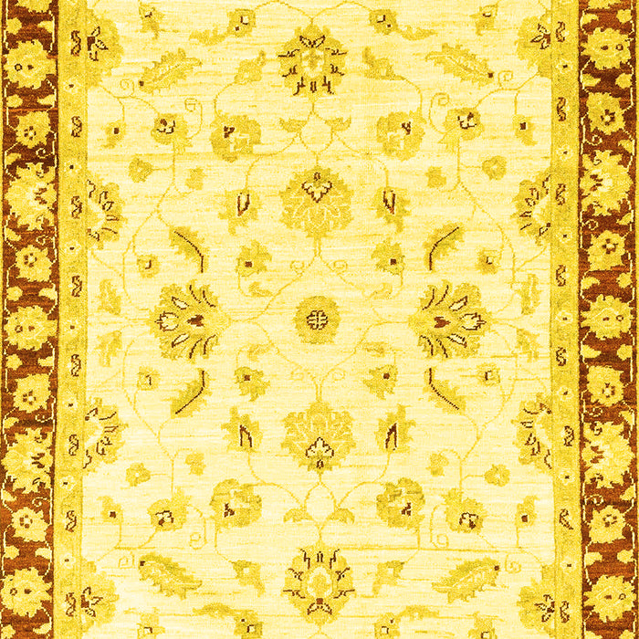 Machine Washable Oriental Yellow Traditional Rug, wshabs2960yw