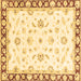 Square Oriental Brown Traditional Rug, abs2960brn