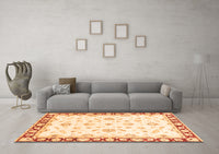 Machine Washable Oriental Orange Traditional Rug, wshabs2960org