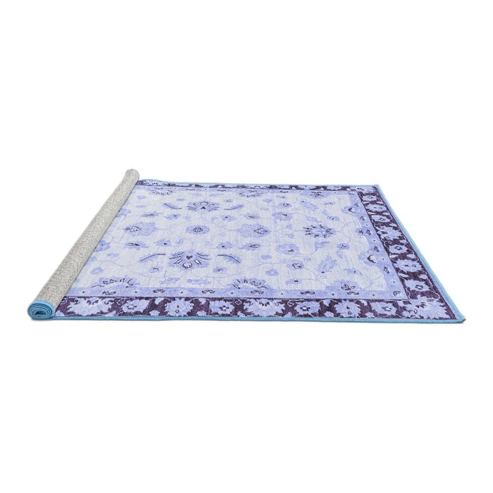 Sideview of Machine Washable Oriental Blue Traditional Rug, wshabs2960blu