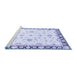 Sideview of Machine Washable Oriental Blue Traditional Rug, wshabs2960blu