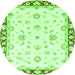 Round Oriental Green Traditional Rug, abs2960grn