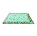 Sideview of Machine Washable Oriental Turquoise Traditional Area Rugs, wshabs2960turq