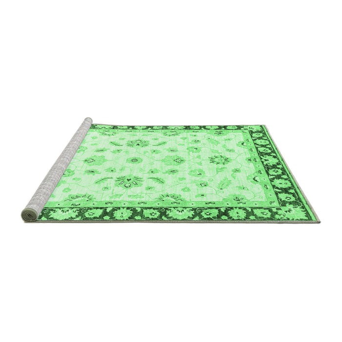 Sideview of Machine Washable Oriental Emerald Green Traditional Area Rugs, wshabs2960emgrn