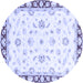 Round Oriental Blue Traditional Rug, abs2960blu