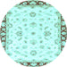 Round Oriental Light Blue Traditional Rug, abs2960lblu