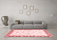 Machine Washable Oriental Red Traditional Rug, wshabs2960red