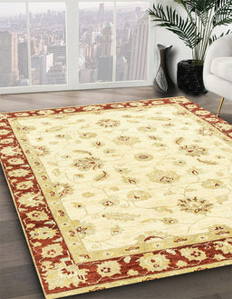 Machine Washable Abstract Orange Rug in a Family Room, wshabs2960