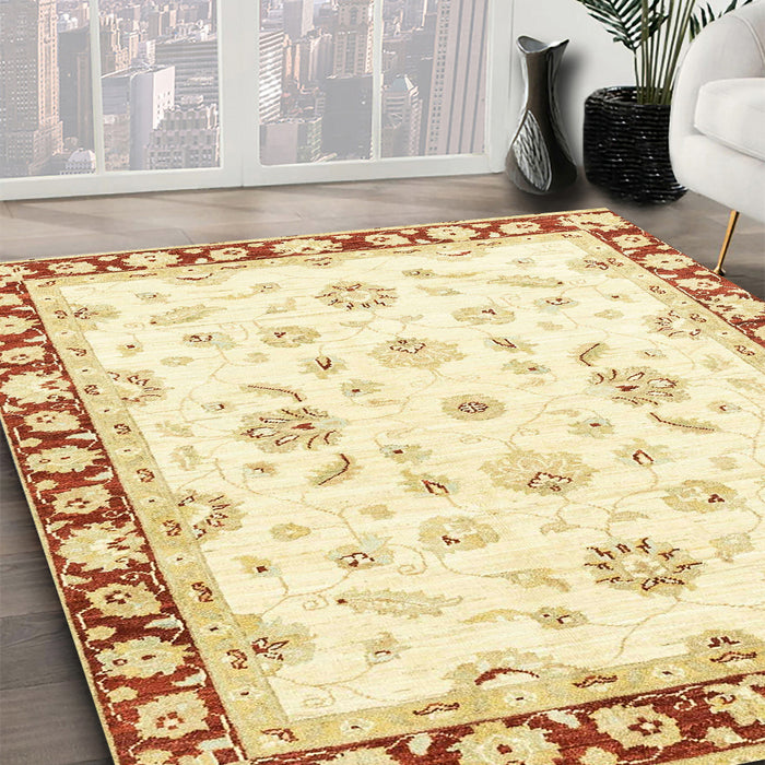 Machine Washable Abstract Orange Rug in a Family Room, wshabs2960