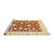 Sideview of Machine Washable Abstract Orange Red Rug, wshabs2961