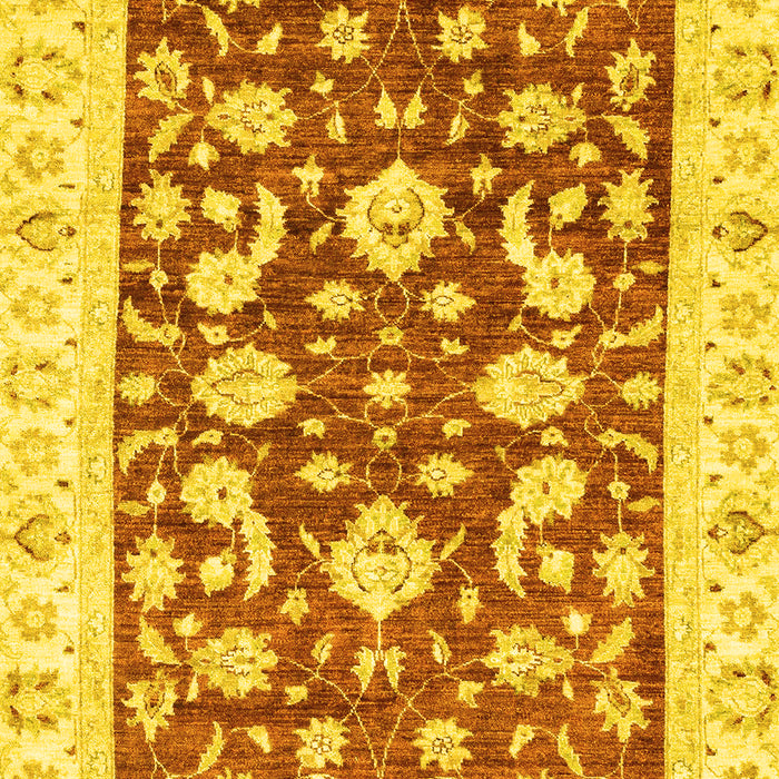Machine Washable Oriental Yellow Traditional Rug, wshabs2961yw