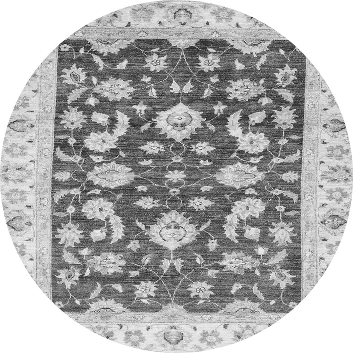 Round Oriental Gray Traditional Rug, abs2961gry