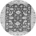 Round Oriental Gray Traditional Rug, abs2961gry