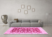 Machine Washable Oriental Pink Traditional Rug, wshabs2961pnk