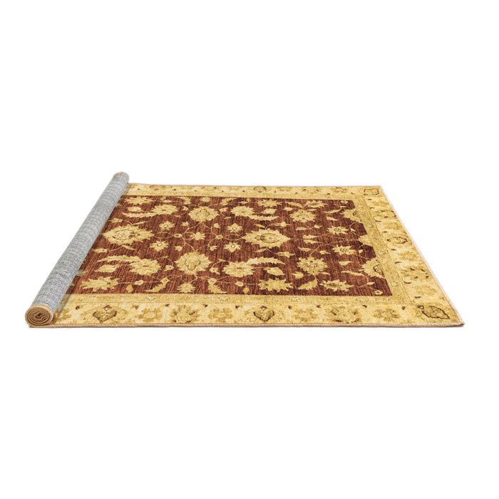 Sideview of Machine Washable Oriental Brown Traditional Rug, wshabs2961brn