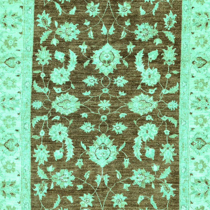 Machine Washable Oriental Turquoise Traditional Area Rugs, wshabs2961turq