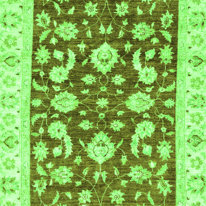Machine Washable Oriental Green Traditional Area Rugs, wshabs2961grn