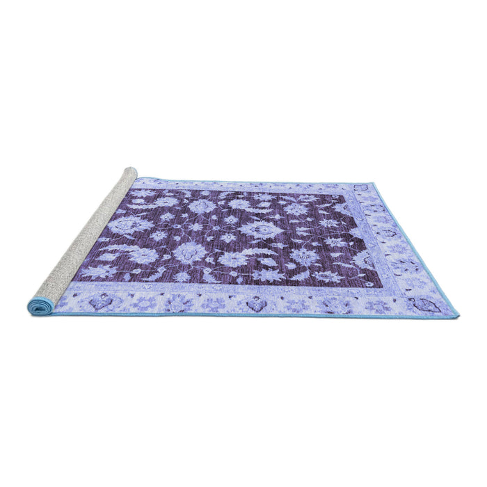 Sideview of Machine Washable Oriental Blue Traditional Rug, wshabs2961blu