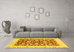 Machine Washable Oriental Yellow Traditional Rug in a Living Room, wshabs2961yw