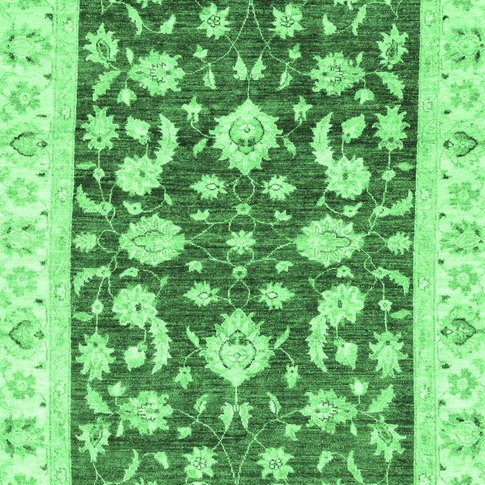 Machine Washable Oriental Emerald Green Traditional Area Rugs, wshabs2961emgrn