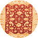 Round Oriental Orange Traditional Rug, abs2961org