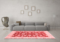 Machine Washable Oriental Red Traditional Rug, wshabs2961red