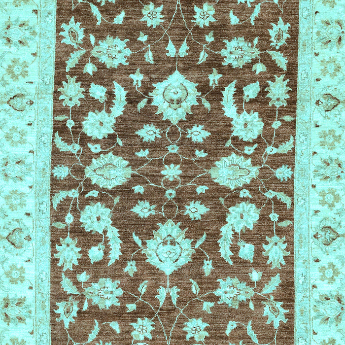 Machine Washable Oriental Light Blue Traditional Rug, wshabs2961lblu