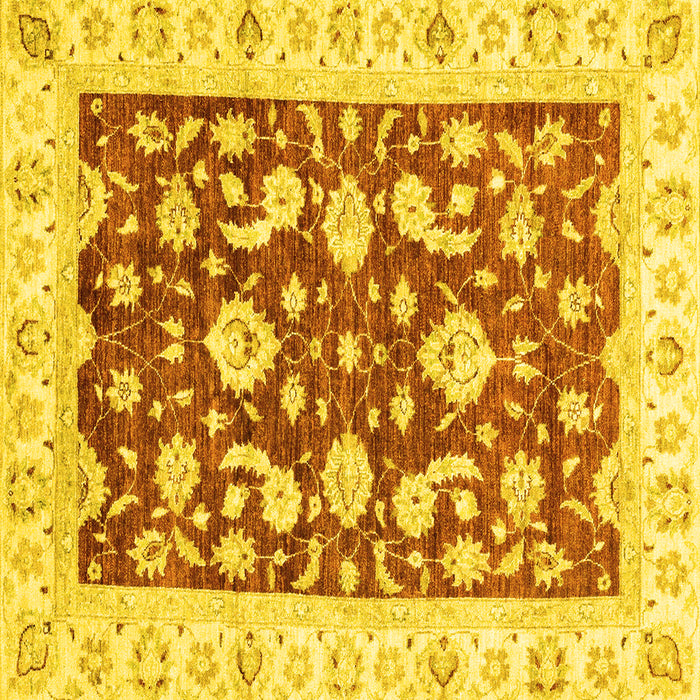 Square Oriental Yellow Traditional Rug, abs2961yw