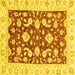 Square Oriental Yellow Traditional Rug, abs2961yw