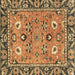 Square Oriental Brown Traditional Rug, abs2962brn