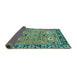 Sideview of Oriental Turquoise Traditional Rug, abs2962turq