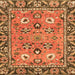 Square Oriental Orange Traditional Rug, abs2962org