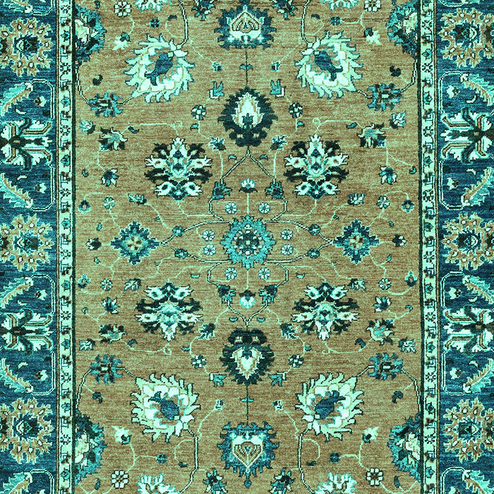 Machine Washable Oriental Turquoise Traditional Area Rugs, wshabs2962turq