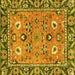 Square Oriental Yellow Traditional Rug, abs2962yw