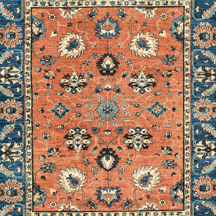 Machine Washable Abstract Camel Brown Rug, wshabs2962