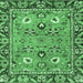 Square Machine Washable Oriental Emerald Green Traditional Area Rugs, wshabs2962emgrn