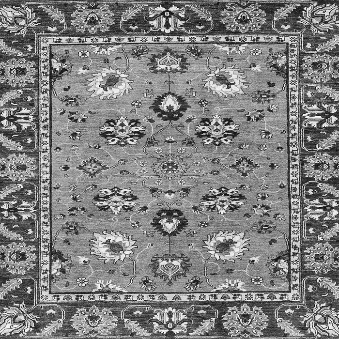 Square Oriental Gray Traditional Rug, abs2962gry