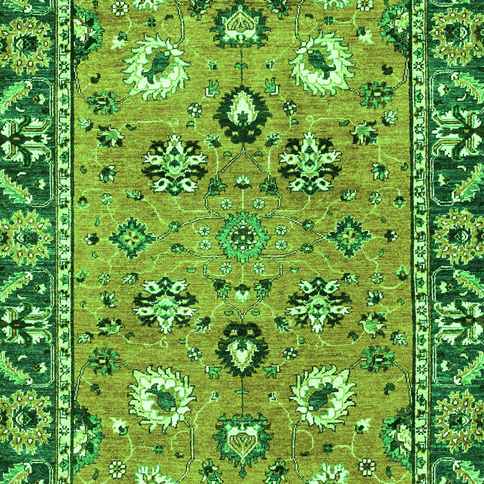 Machine Washable Oriental Green Traditional Area Rugs, wshabs2962grn